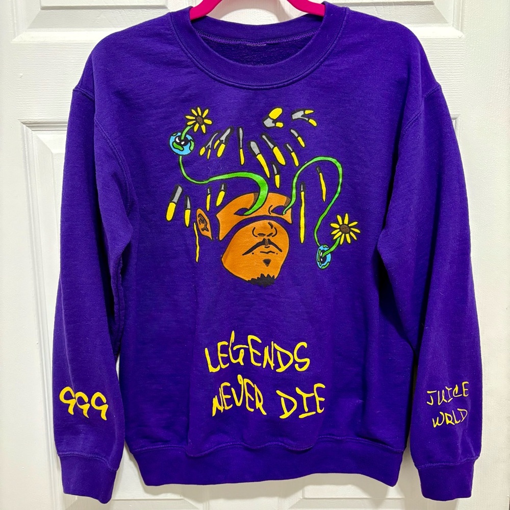 Juice WRLD Legends Never Die Purple Crewneck Size Small